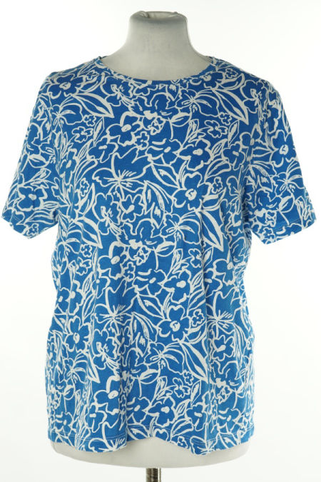 Koszulka niebieska w białe kwiatki