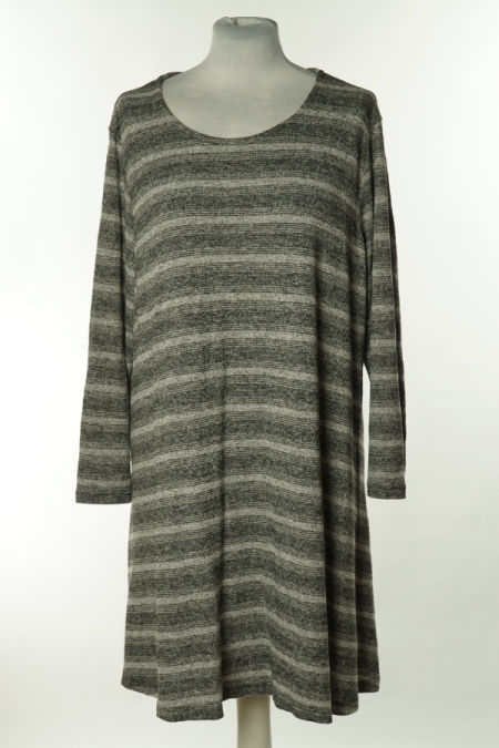 Sukienka szara sweterkowa w paski