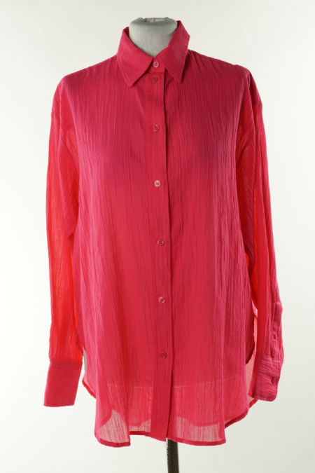 Koszula fuksjowa marszczona H&M