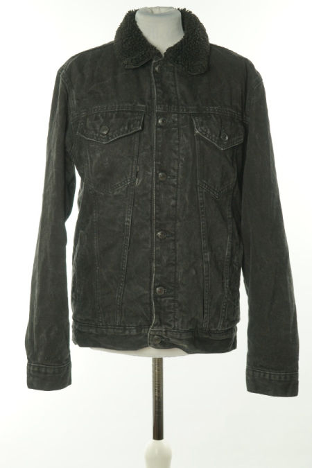 Kurtka ciemnoszara jeansowa ocieplana, ZARA