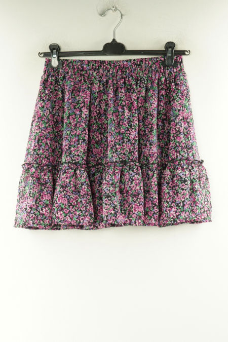 Spódnica krótka fioletowa w kwiatki