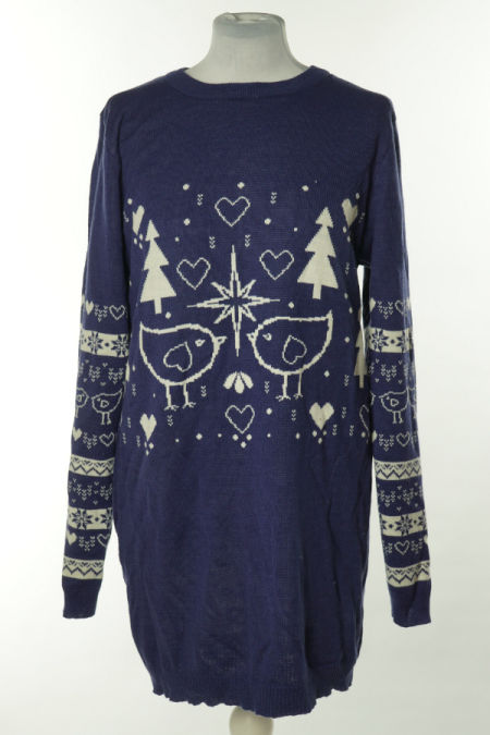 Sweter fioletowy świąteczny