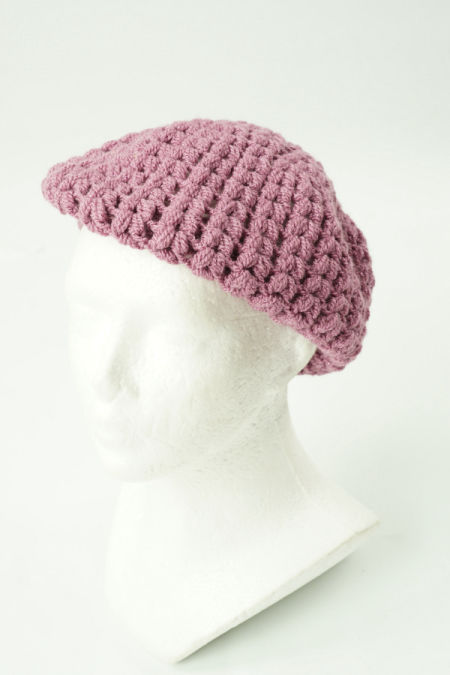 Czapka wrzosowa z błyszczącą nitką