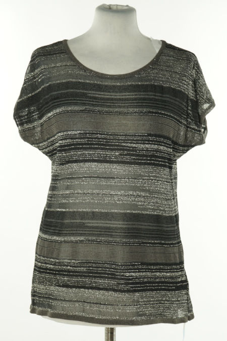 Bluzka czarna w srebrne paski