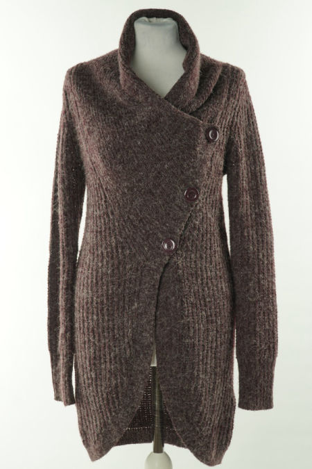 Kardigan śliwkowy sweterkowy