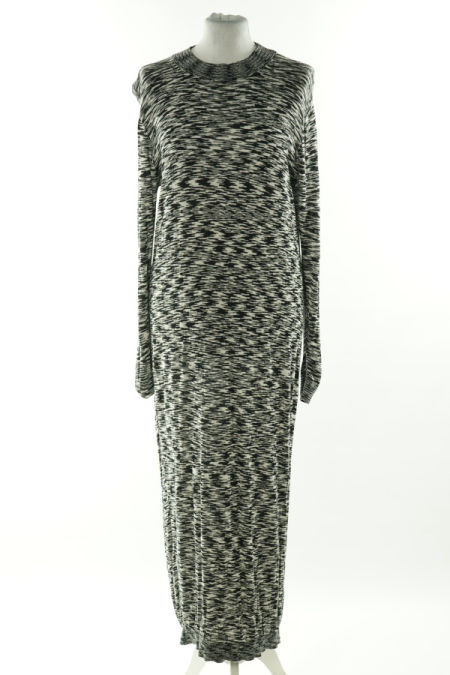 Sukienka biało-czarna cieniowana dzianinowa