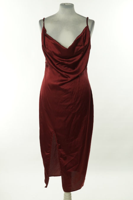 Sukienka bordowa gładka