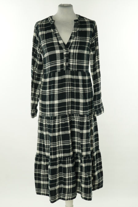 Sukienka granatowa w białą kratkę