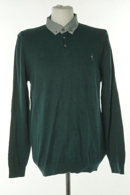 Sweter zielony z kołnierzykiem