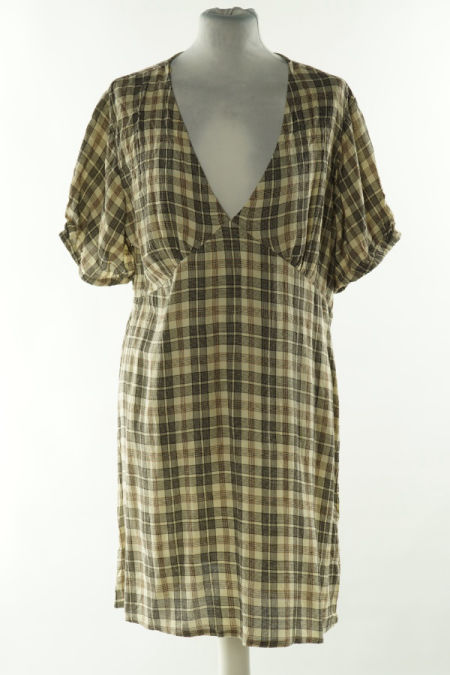 Sukienka beżowa w kratkę, PRIMARK