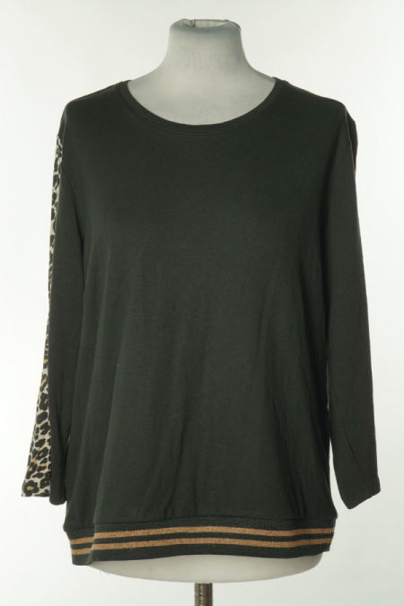 Bluzka czarna z lampasami w cętki