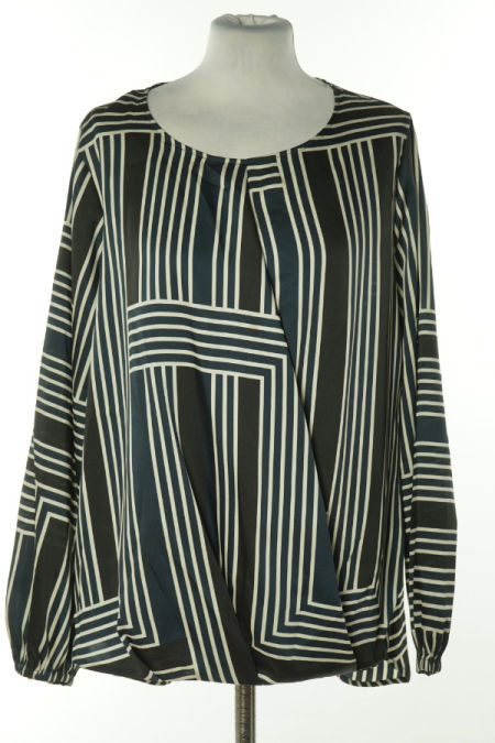 Bluzka granatowo-czarna w białe paski