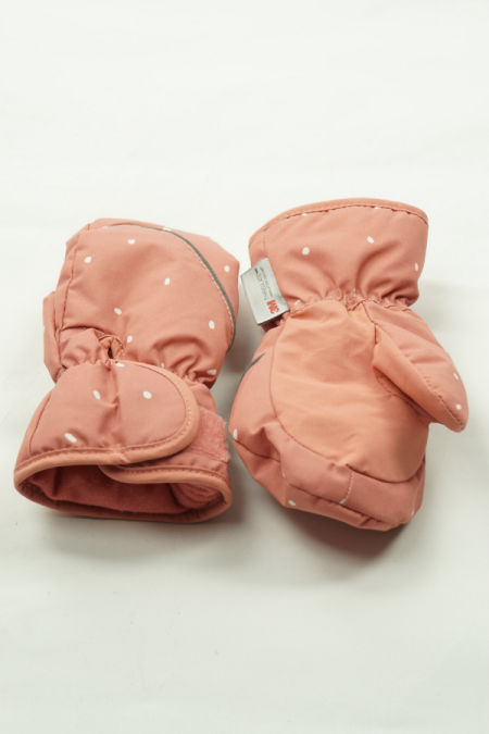 Rękawiczki różowe w kropki