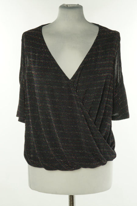 Bluzka czarna z kolorową nitką