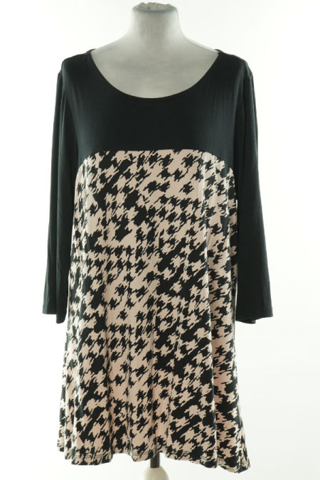 Sukienka beżowo-czarna