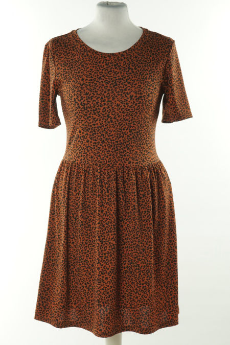 Sukienka brązowa w czarne cętki