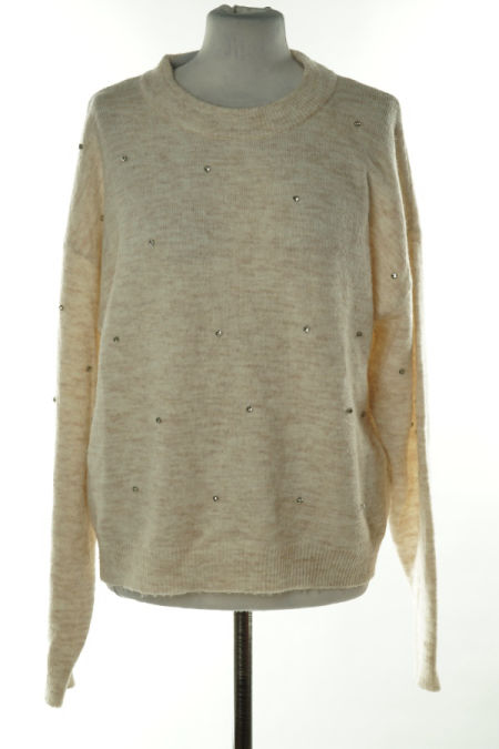 Sweter kremowy z dżetami