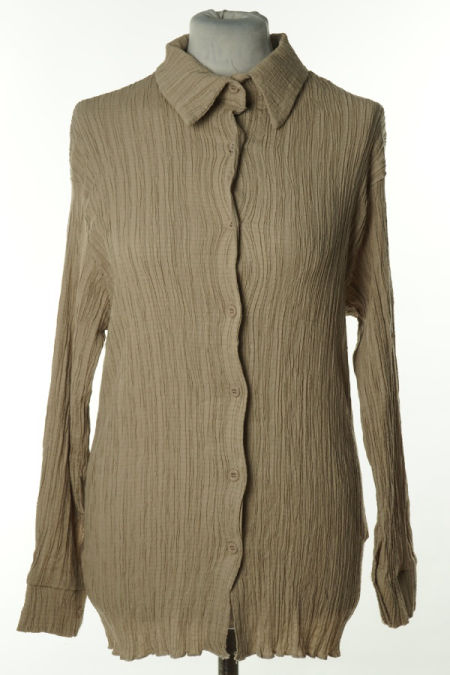 Koszula beżowa z marszczoną fakturą