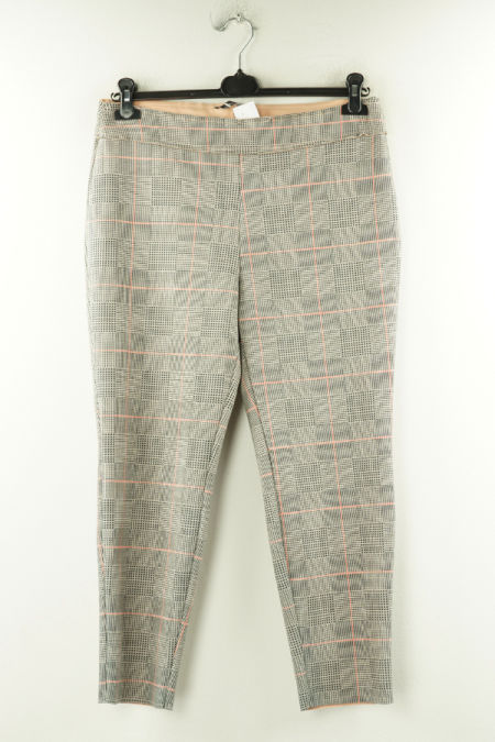 Spodnie 7/8 beżowe kraciaste