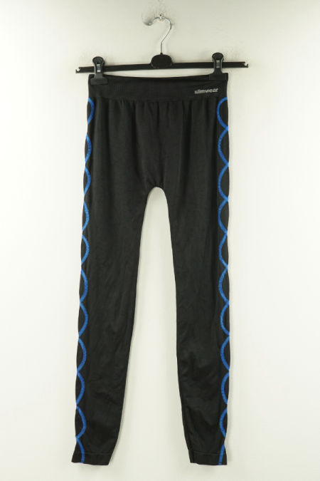 Legginsy czarne z niebieską wstawką