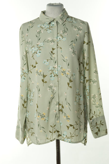 Koszula seledynowa w kwiatki