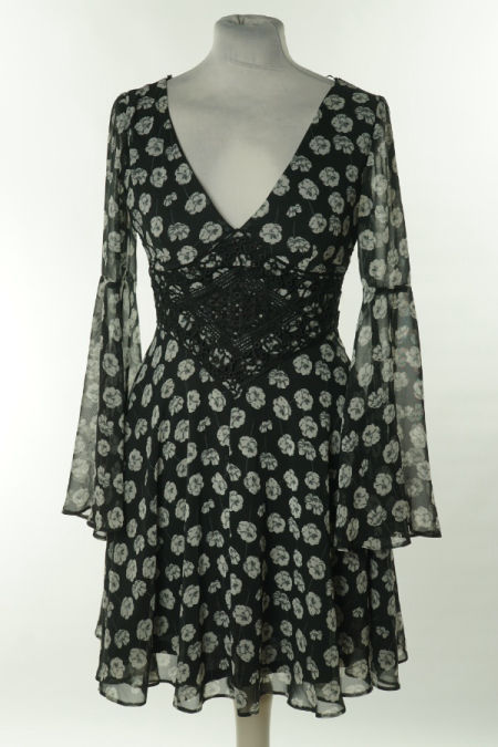 Sukienka czarna w kwiaty