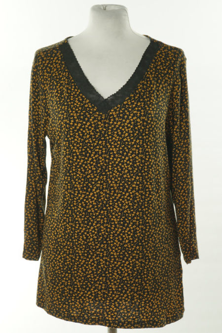 Bluzka czarna w żółte wzory