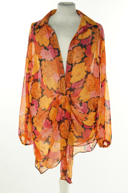 Bluzka pomarańczowo-różowa kwiecista