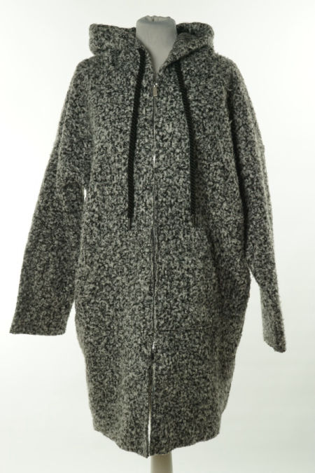 Płaszcz szary z kapturem cienki