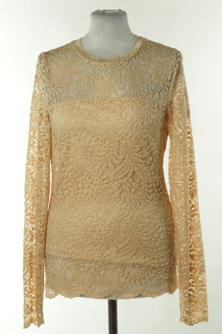 Bluzka beżowa koronkowa