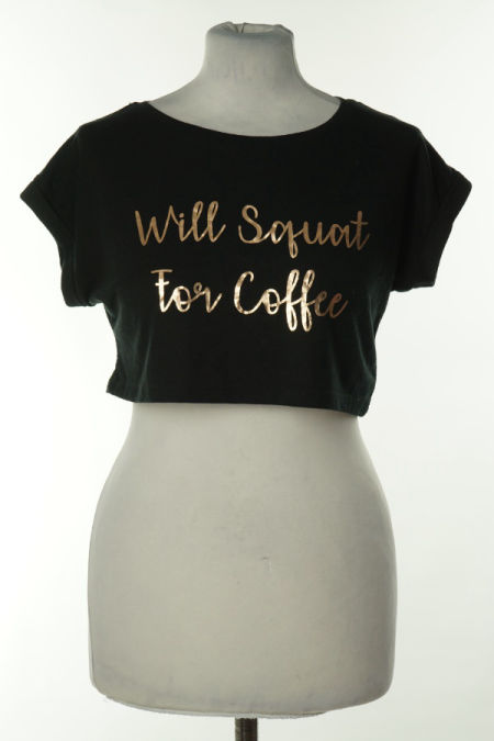 Top czarny z napisem