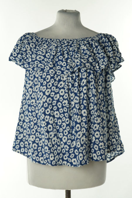 Bluzka niebieska w białe kwiatki