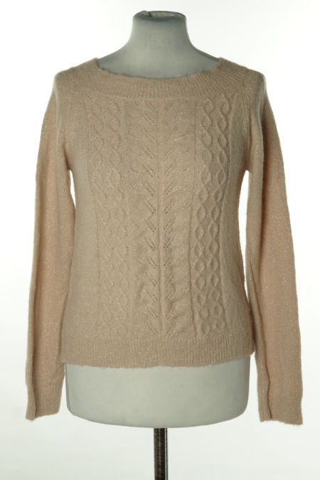 Sweter bladoróżowy ze srebrną nitką