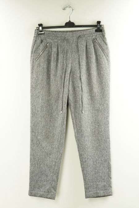 Spodnie szare z ozdobnymi suwakami