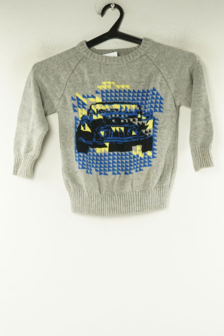 Sweter szary z autem