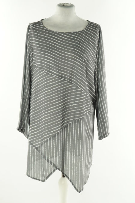 Tunika szara w białe paski