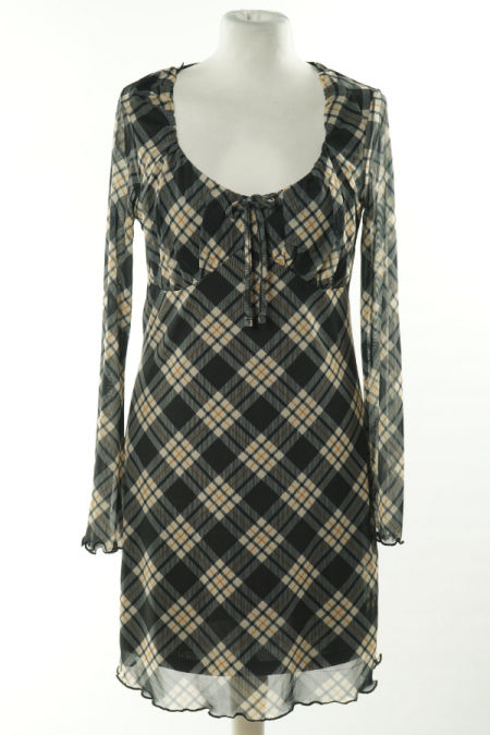 Sukienka czarno beżowa z siateczkowym wierzchem Primark