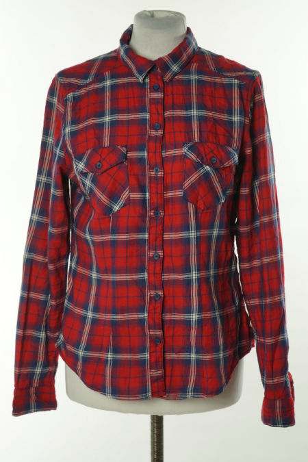 Koszula czerwono-granatowa kraciasta, H&M