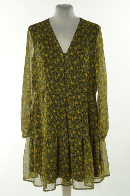 Sukienka czarna w żółte kwiaty