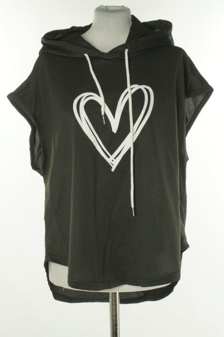 Bluzka czarna serce z kapturem