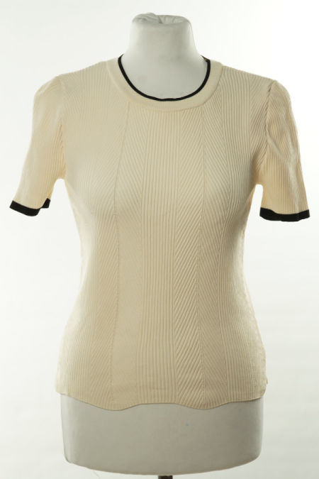 Koszulka beżowa z czarnymi wstawkami