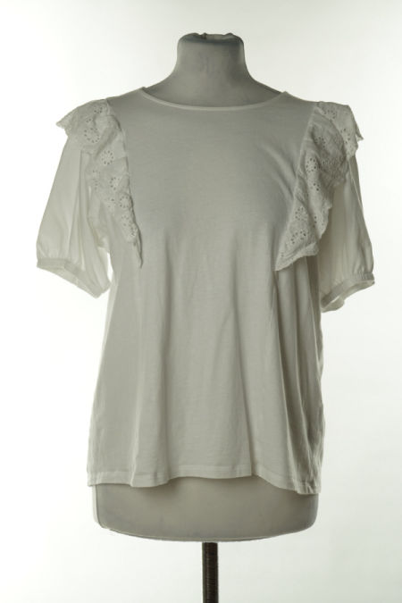 Koszulka biała z ażurowymi wstawkami