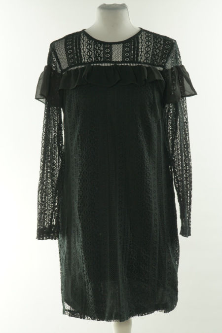 Sukienka czarna z koronkowym wierzchem