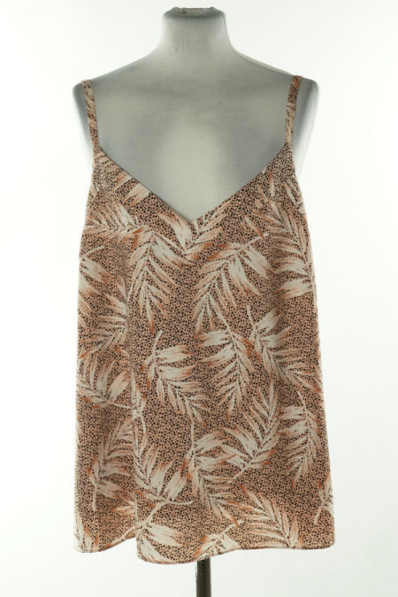 Bluzka różowa w liście i kropki