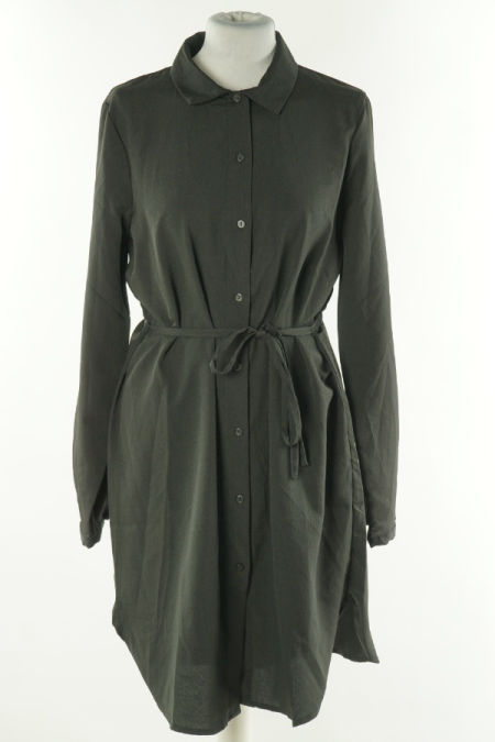 Sukienka koszulowa czarna z paskiem