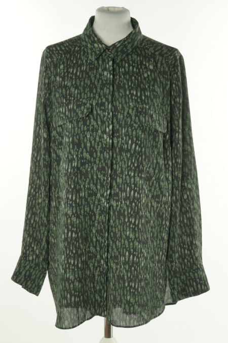 Koszula zielona w czarne ciapki