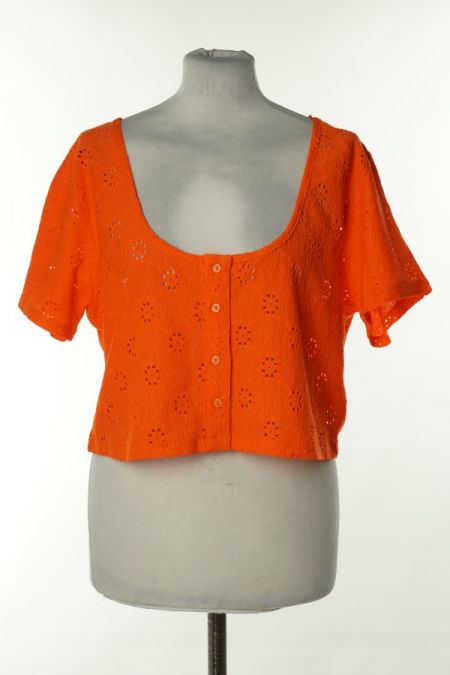 Bluzka pomarańczowa ażurkowa