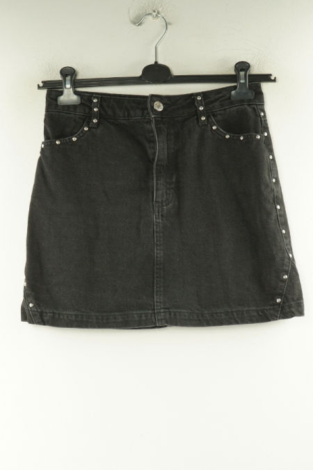 Spódnica czarna jeansowa z dżetami