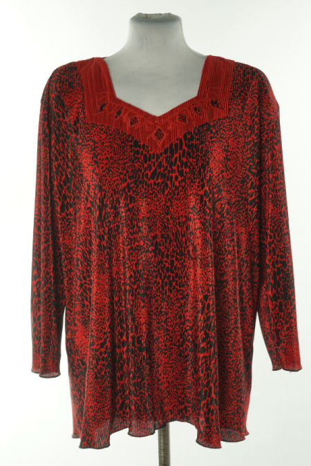 Bluzka czarno-czerwona w ciapki