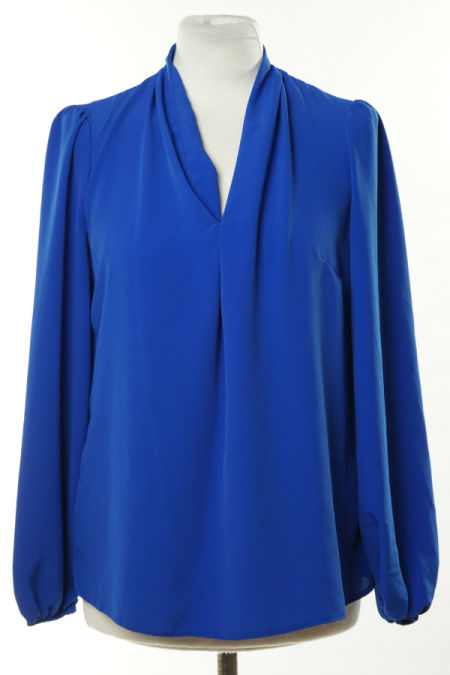 Bluzka kobaltowa z dekoltem V